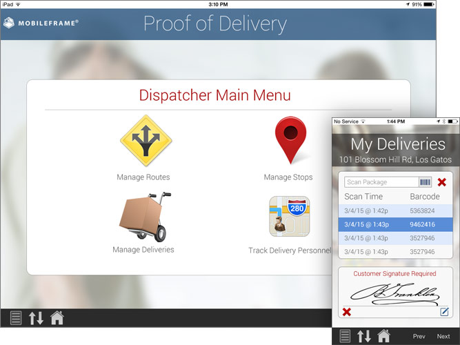 Mobile proof of delivery software